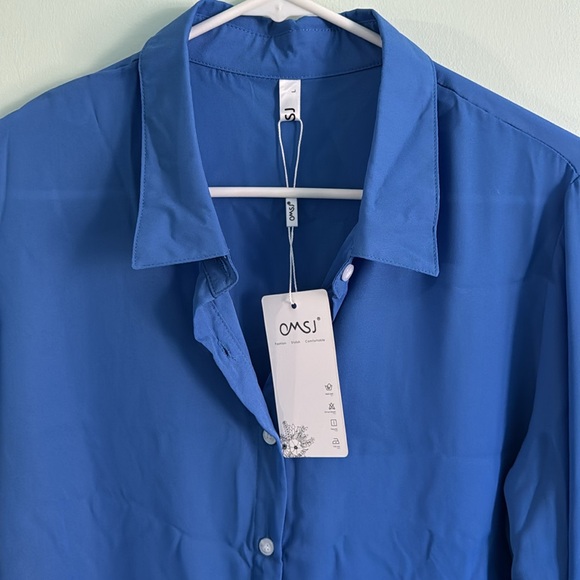 New never worn blue button down shirt - Picture 4 of 5
